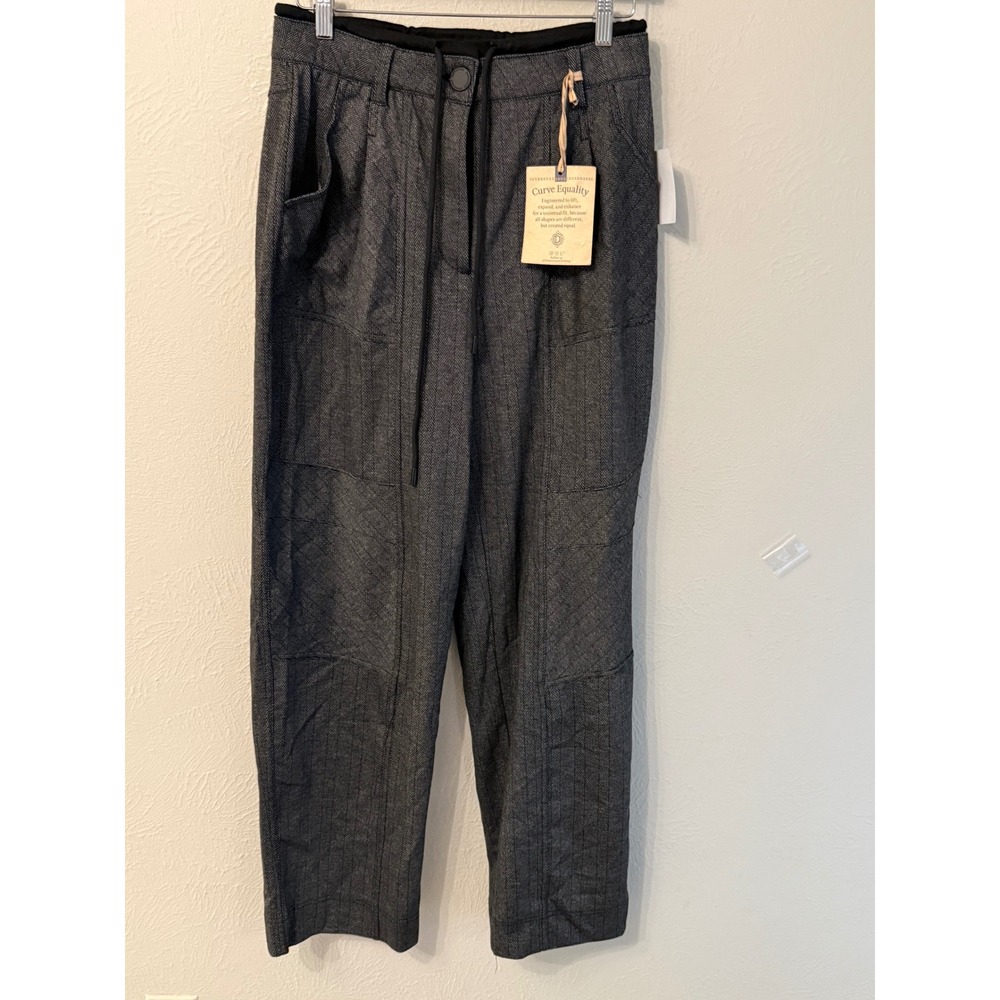 Democracy Womens Ab Technology Skyrise Herringbone Pants Grey Black Size 6 NEW